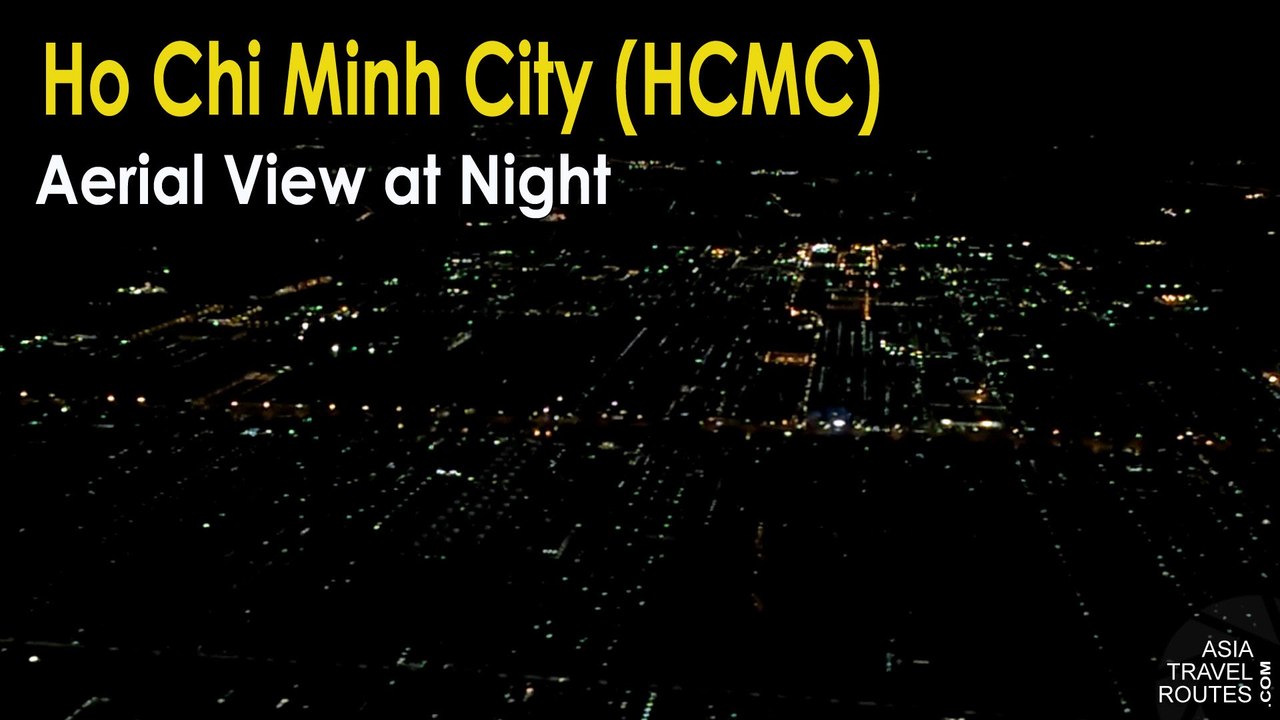 Ho Chi Minh City Saigon Aerial View at Night นครโฮจิมินห์