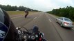 Huge motorbike crash on a freeway, luckily the rider survived