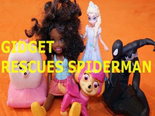 Toy GIDGET RESCUES SPIDERMAN + MCQUEEN BARBIE CHELSEA CLUB SASHA ELSA SKYE CARS 3