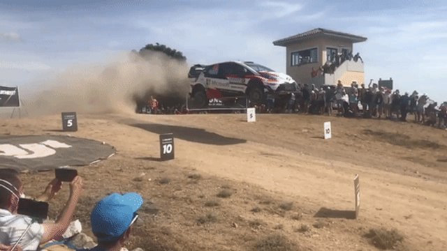 Car Hits Drone Mid-Air During Rally Sardegna