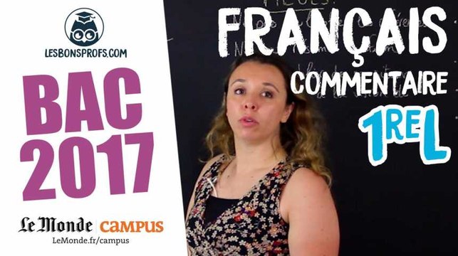 Bac L 2017 : corrigé de français (commentaire)
