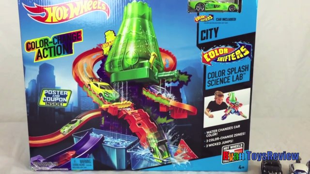 COLOR CHANGERS CARS Hot Wheels Color Shifters Splash Science lab kids video Ryan ToysReview