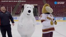 Mascot can't stay on his feet in hilarious