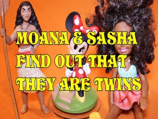 Toy MOANA & BARBIE CHELSEA CLUB SASHA FIND OUT THEY'RE TWINS + MINNIE MOUSE MICKEY DISNEY