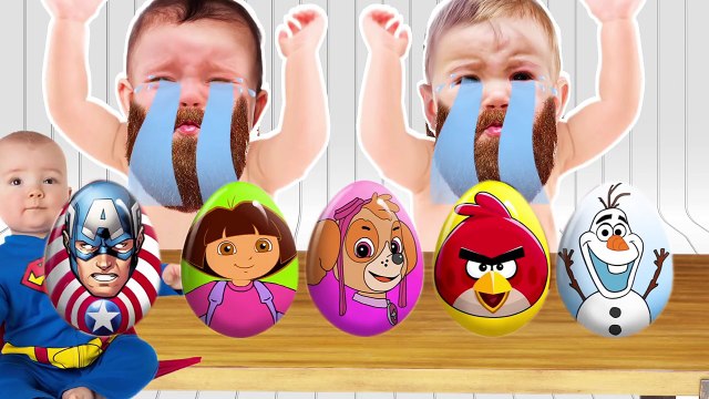 BEARDED BABY CRY with DORA! Masha! PAW PATROL! OLAF! FINGER FAMILY! Video for toddlers!