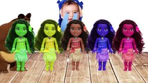 MOANA COLORS - COLORFUL MOANA BAD BABY Crying Learn Colors MAUI Daddy Finger Fam