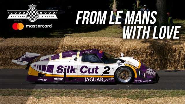 Screaming Le Mans winning Jaguar XJR-9 at FOS