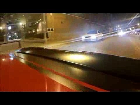 43.2015 Dodge Challenger SCAT Pack with 2010 Mercedes E550! Both Straight pipes cruising Downtown!!_clip2