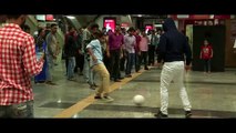 Carles Puyol plays football at Andheri Metro Station in Mumbai