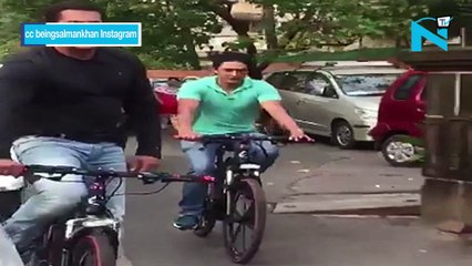 Salman calls out for Shah Rukh as he cycles through Mannat