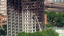 Grenfell tower now a blackened shell