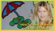 How To Draw Umbrellas and Beach Slippers Coloring Pages