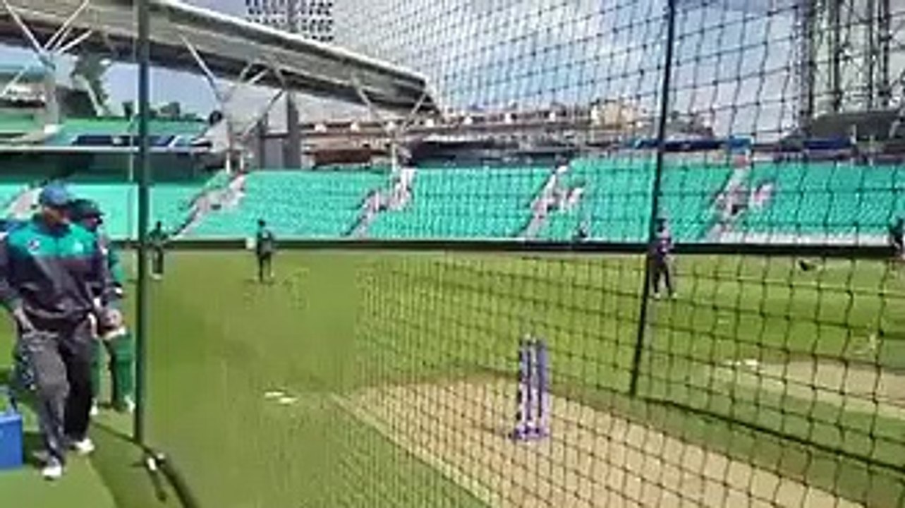 video of muhammad aamir practicing in England for final match with India , as good news for Pakistan that he is fit
