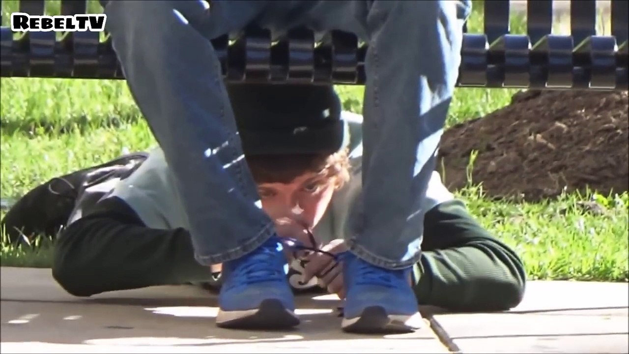 Tying Peoples Shoes and Stealing their Stuff Prank