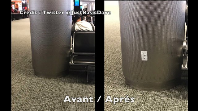 La blague de la fausse prise électrique à l'aéroport (Miami)