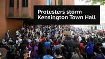 Protesters storm Kensington Town Hall demanding 'justice' for Grenfell Tower victims