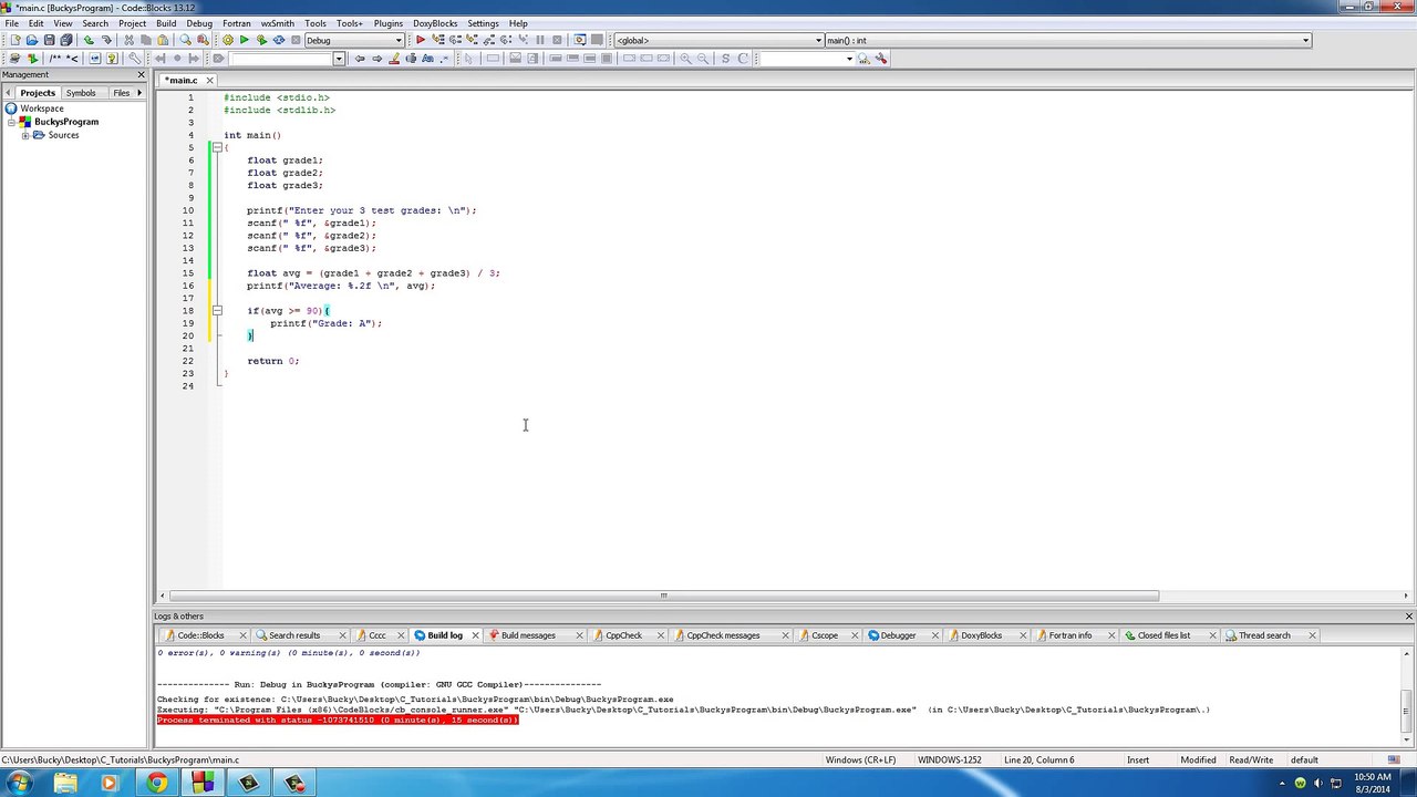 C Programming Tutorial - 20 - What about more than two choices_