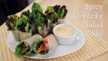 Salad Rolls w  Spicy Garlicky Creamy Dip - Hot Thai