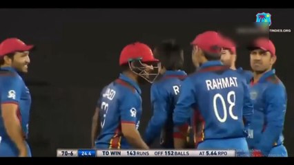 Rashid Khan Outstanding Bowling (18/7).Took 7 wickets for 18 runs vs West Indies