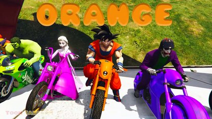 LEARN COLORS SPEED BIKE and JETSKI w Superheroes Fun Animation for Children