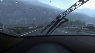 Rain on windshield