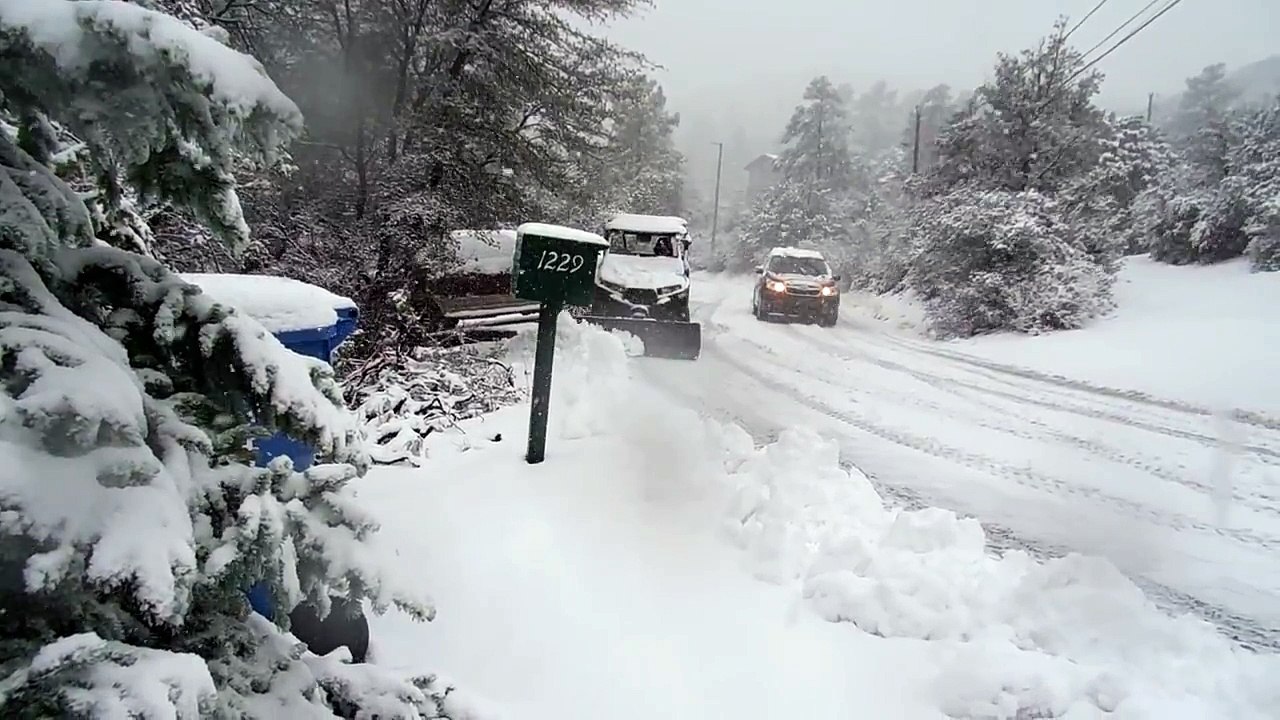 First test of our snow plow on 2015 Polaris RZR 900 EPS Trail.