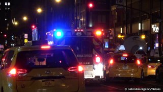 Ambulance responding urgently + BLASTING HORN in New York