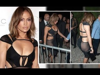 JLo y su transparente vestido de cumpleaños