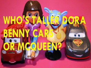 WHO'S TALLER DORA BENNY CARS 3 OR LIGHTENING MCQUEEN + DISNEY THE EXPLORER Toys Kids Video