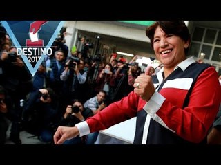 Delfina Gómez espera en Toluca los resultados electorales