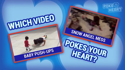Cute Baby Push-Ups vs Funny Snow Angel Mess - Vote