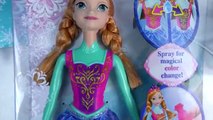 Changer échangeur couleur poupée gelé de la glace reine jouet déballage à chaud eau Disney elsa playset