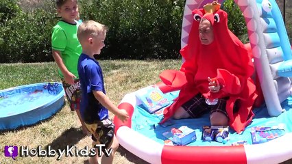 World's Biggest FINDING DORY Surprise Egg Pool! Crab Shark Hoards Disney Pixar Toys HobbyKidsTV (2)