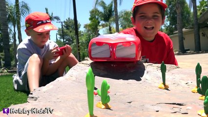 World's Biggest CARS 3 Movie Egg! ADVENTURE ICE CAVE   Scavenger Hunt Dream w_Mr Freeze HobbyKidsTV (2)