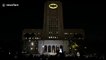 Bat signal projected onto LA City Hall in honour of Adam West
