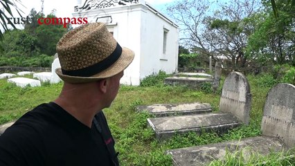 The colonial era cemetery outside Danang with French and Spanish graves