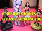 SPIDERMAN WANTS LOTS OF GIRLFRIENDS   ROCHELLE GOYLE MONSTER HIGH MOANA DISNEY MINNIE MOUSE MICKEY Toys Kids Video