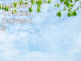 Tableau sur Toile  Fleur Blanche et Bleu Turquoise  4 Parties  Wallfillers Canvas 4103