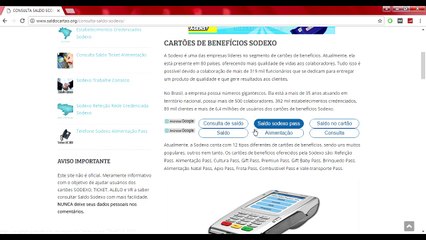Como Consultar Saldo do Cartão Sodexo Online