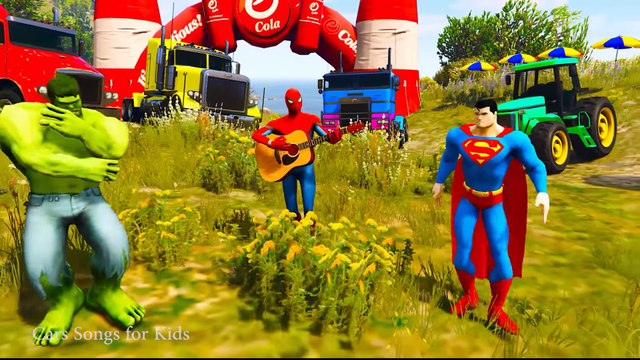 Lär Dig Färgmotorcyklar På Buss Och Spiderman Bilar Tecknad För Barn Med Superhjältar För Spädbarn!