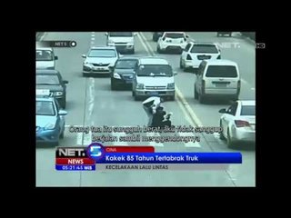 NET5 - Seorang kakek 85 tahun tertabrak truk di Cina dan berhasil diselamatkan sejumlah pelajar