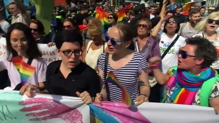 Thousands of police guard Pride march in Ukraine