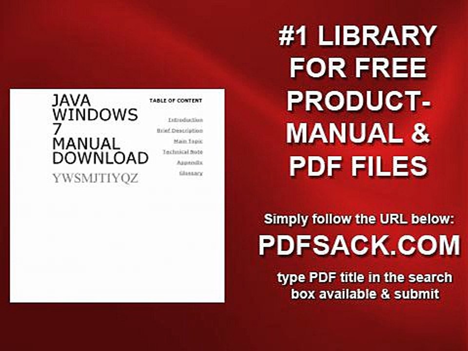 Java Windows 7 Manual Download