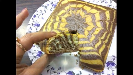 Eggless Zebra Cake Recipe