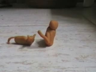 Pâte à modeler : le chat et l'homme