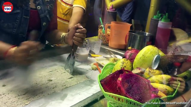 Ice Cream Rolls Thailand, Thailand Street Food, Asian Street Food #245