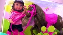 22r Kids-Barbie Dolls Accident- Barbie Horse rider crushes into Barbie on Bike