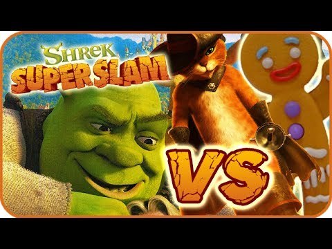 Shrek Super Slam Game Part 1 (Gamecube, PC, PS2, XBOX) Gingerbread Man VS Puss in Boots