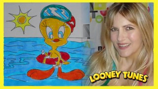 Coloring Tweety from Looney Tunes Coloring Pages - Video For Children Learn Color for Kids