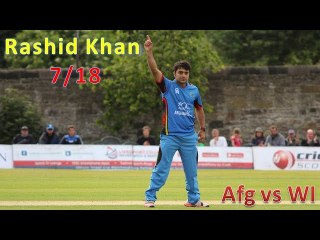 Rashid Khan 7 wickets for 18 runs vs West Indies 1st ODI 2017